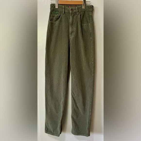 Empyre| Fab Thick Olive Skate Streetwear Corduroy Wide Leg Pants Sz 0 - Picture 5 of 6